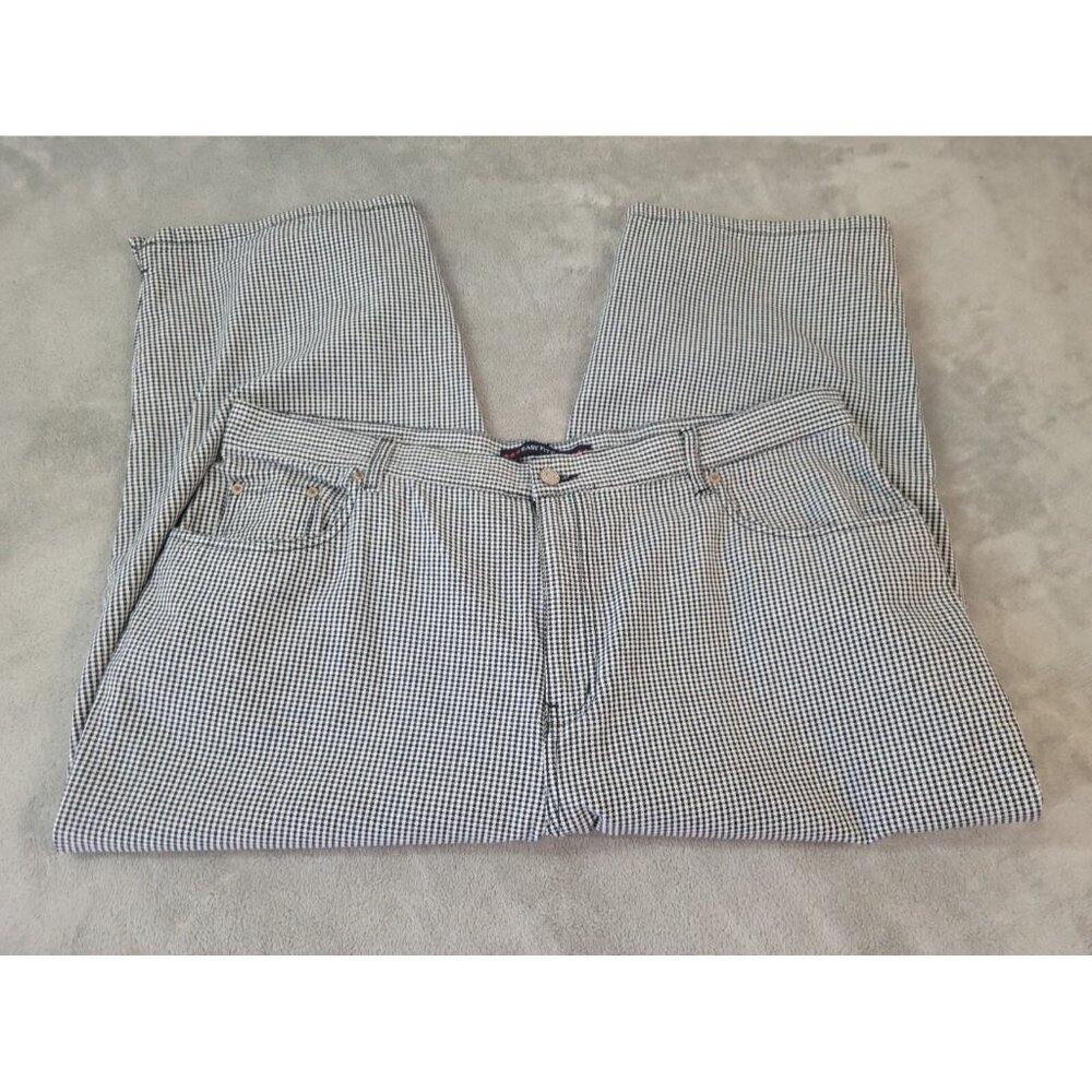 Bill Blass Women's 22W Plus Capri Jeans Houndstooth Cotton Denim CAP30E